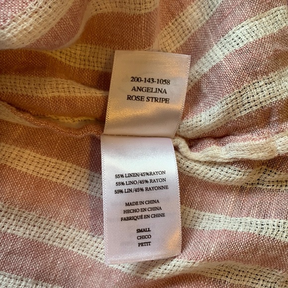Rails Angelina linen dress rose stripe S - Picture 9 of 12